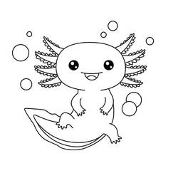 Dessin à colorier: Axolotl (Animaux) #220208 - Coloriages à Imprimer Gratuits