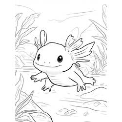 Dessin à colorier: Axolotl (Animaux) #220217 - Coloriages à Imprimer Gratuits