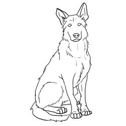 Dessin à colorier: Berger Allemand (Animaux) #214070 - Coloriages à Imprimer Gratuits