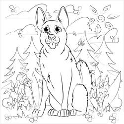 Dessin à colorier: Berger Allemand (Animaux) #214074 - Coloriages à Imprimer Gratuits