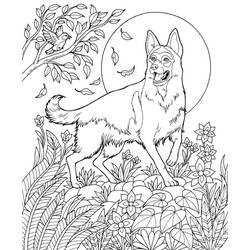 Dessin à colorier: Berger Allemand (Animaux) #214083 - Coloriages à Imprimer Gratuits