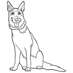 Dessin à colorier: Berger Allemand (Animaux) #214092 - Coloriages à Imprimer Gratuits