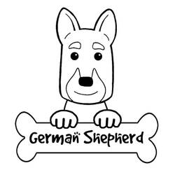 Dessin à colorier: Berger Allemand (Animaux) #214093 - Coloriages à Imprimer Gratuits