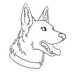 Dessin à colorier: Berger Allemand (Animaux) #214098 - Coloriages à Imprimer Gratuits