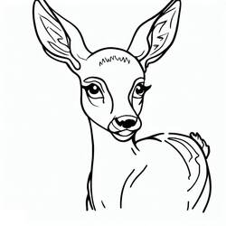 Dessin à colorier: Biche (Animaux) #191092 - Coloriages à Imprimer Gratuits