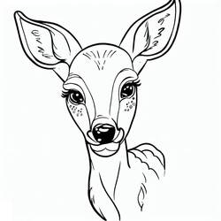 Dessin à colorier: Biche (Animaux) #191099 - Coloriages à Imprimer Gratuits