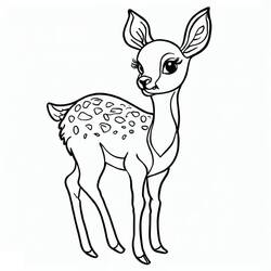 Dessin à colorier: Biche (Animaux) #191100 - Coloriages à Imprimer Gratuits