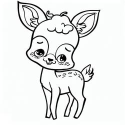 Dessin à colorier: Biche (Animaux) #191101 - Coloriages à Imprimer Gratuits