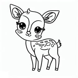 Dessin à colorier: Biche (Animaux) #191103 - Coloriages à Imprimer Gratuits