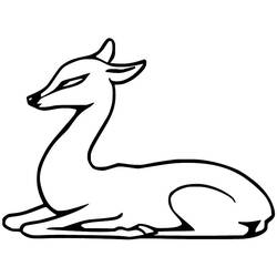 Dessin à colorier: Biche (Animaux) #191108 - Coloriages à Imprimer Gratuits