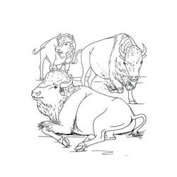 Dessin à colorier: Bison (Animaux) #205548 - Coloriages à Imprimer Gratuits