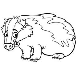 Dessin à colorier: Blaireau (Animaux) #208843 - Coloriages à Imprimer Gratuits