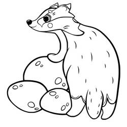 Dessin à colorier: Blaireau (Animaux) #208860 - Coloriages à Imprimer Gratuits