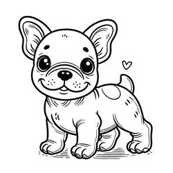 Dessin à colorier: Bouledogue Français (Animaux) #221190 - Coloriages à Imprimer Gratuits