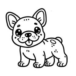 Dessin à colorier: Bouledogue Français (Animaux) #221207 - Coloriages à Imprimer Gratuits