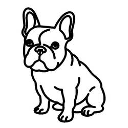 Dessin à colorier: Bouledogue Français (Animaux) #221208 - Coloriages à Imprimer Gratuits