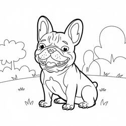 Dessin à colorier: Bouledogue Français (Animaux) #221210 - Coloriages à Imprimer Gratuits