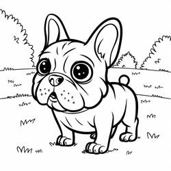 Dessin à colorier: Bouledogue Français (Animaux) #221211 - Coloriages à Imprimer Gratuits