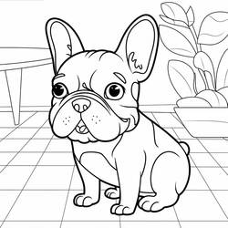 Dessin à colorier: Bouledogue Français (Animaux) #221212 - Coloriages à Imprimer Gratuits
