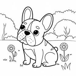 Dessin à colorier: Bouledogue Français (Animaux) #221214 - Coloriages à Imprimer Gratuits