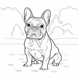 Dessin à colorier: Bouledogue Français (Animaux) #221215 - Coloriages à Imprimer Gratuits