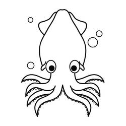 Coloriage Calmar (Animaux) #208865 à imprimer et colorier