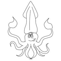 Coloriage Calmar (Animaux) #208869 à imprimer et colorier