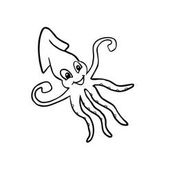 Coloriage Calmar (Animaux) #208874 à imprimer et colorier