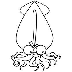 Coloriage Calmar (Animaux) #208882 à imprimer et colorier