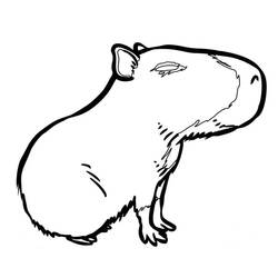 Dessin à colorier: Capybara (Animaux) #207569 - Coloriages à Imprimer Gratuits