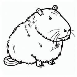 Dessin à colorier: Capybara (Animaux) #207600 - Coloriages à Imprimer Gratuits