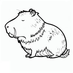 Dessin à colorier: Capybara (Animaux) #207608 - Coloriages à Imprimer Gratuits