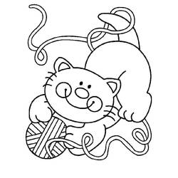 Dessin à colorier: Chat (Animaux) #174982 - Coloriages à Imprimer Gratuits