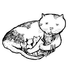 Dessin à colorier: Chat (Animaux) #1821 - Coloriages à Imprimer Gratuits