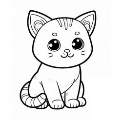 Coloriage Chat Kawaii (Animaux) #216264 à imprimer et colorier