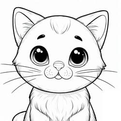 Coloriage Chat Kawaii (Animaux) #216265 à imprimer et colorier