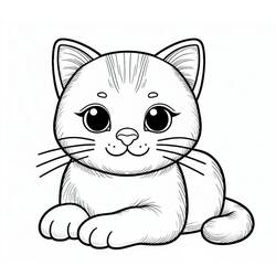 Coloriage Chat Kawaii (Animaux) #216266 à imprimer et colorier