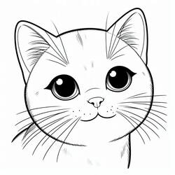 Coloriage Chat Kawaii (Animaux) #216267 à imprimer et colorier