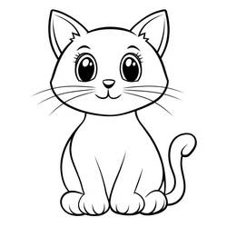 Coloriage Chat Kawaii (Animaux) #216278 à imprimer et colorier