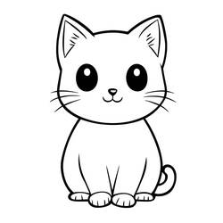 Coloriage Chat Kawaii (Animaux) #216280 à imprimer et colorier