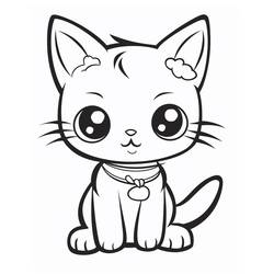 Coloriage Chat Kawaii (Animaux) #216293 à imprimer et colorier