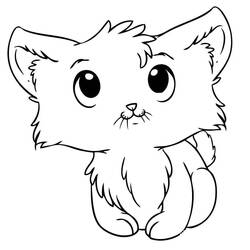 Coloriage Chaton (Animaux) #215373 à imprimer et colorier