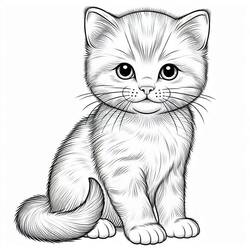Coloriage Chaton (Animaux) #215383 à imprimer et colorier