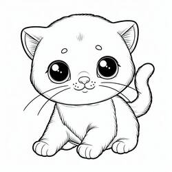Coloriage Chaton (Animaux) #215384 à imprimer et colorier