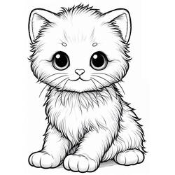 Coloriage Chaton (Animaux) #215386 à imprimer et colorier