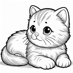 Coloriage Chaton (Animaux) #215388 à imprimer et colorier