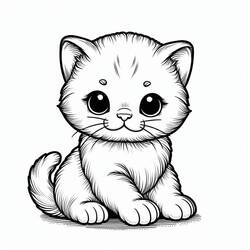 Coloriage Chaton (Animaux) #215389 à imprimer et colorier