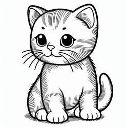 Coloriage Chaton (Animaux) #215390 à imprimer et colorier