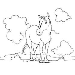 Dessin à colorier: Cheval (Animaux) #2206 - Coloriages à Imprimer Gratuits