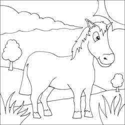 Dessin à colorier: Cheval (Animaux) #2220 - Coloriages à Imprimer Gratuits